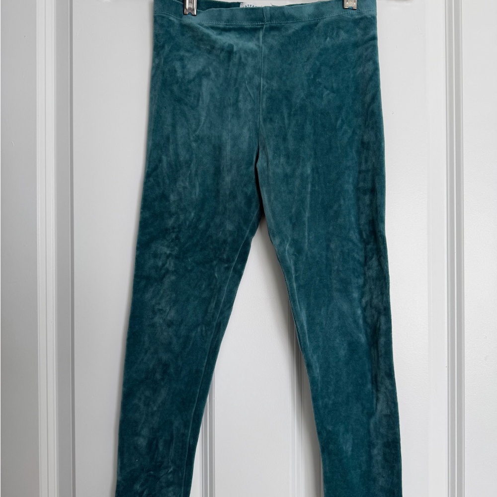 Teal Kids Velour Leggings